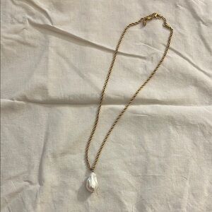 Enesea baroque pearl and chain necklace